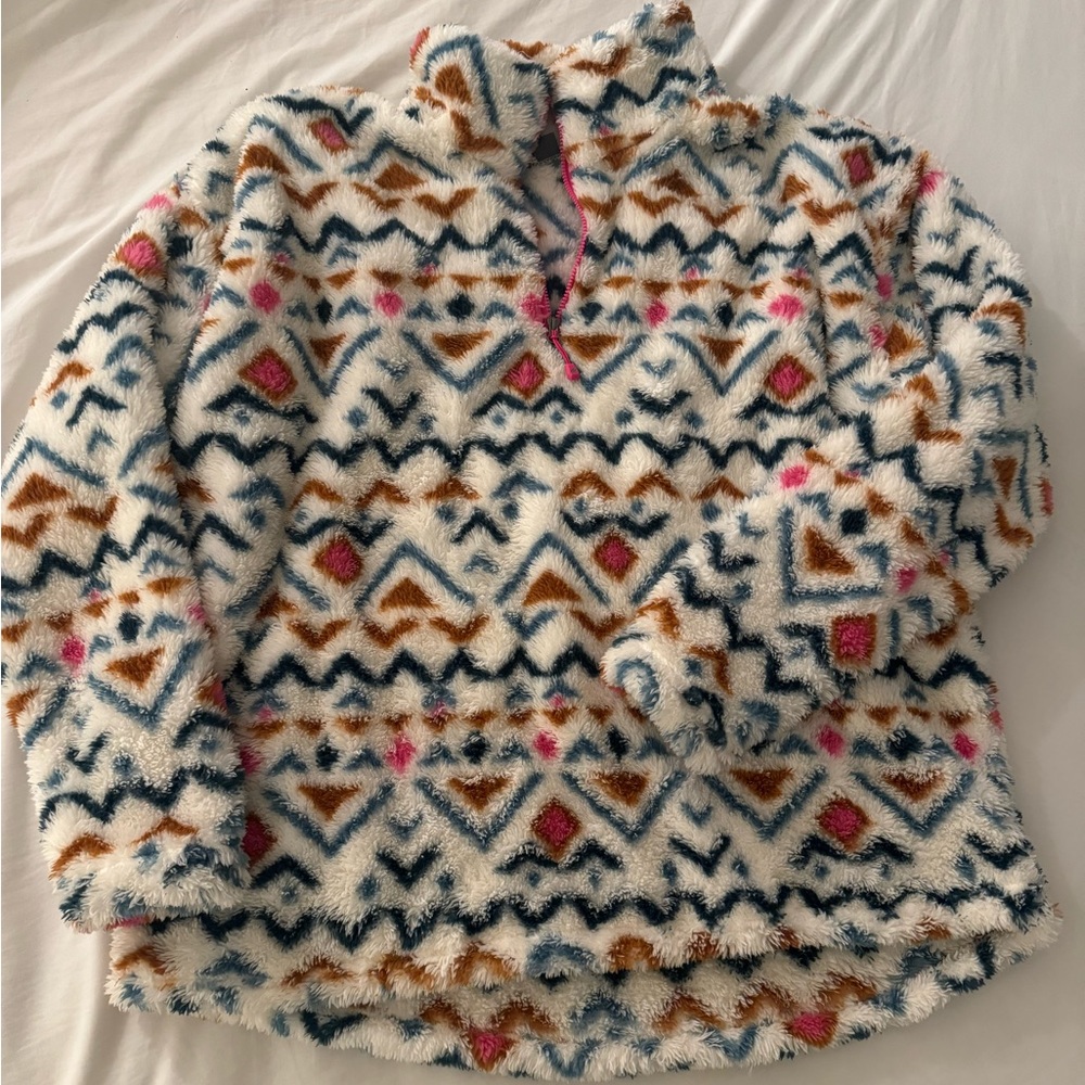 Fuzzy quarter zip sweatshirt